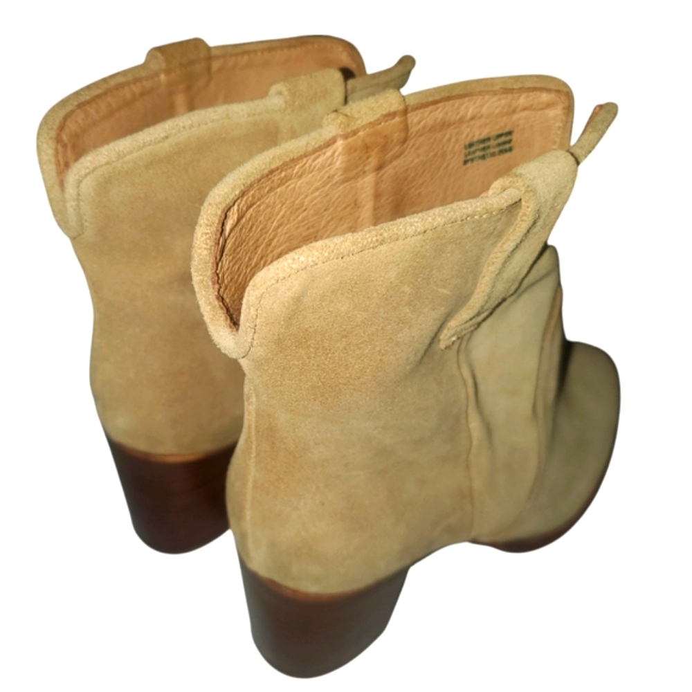 URBAN OUTFITTERS Boro Tan Suede Western Pull-on Stacked Heel Ankle Boots NEW 9 - Picture 10 of 16